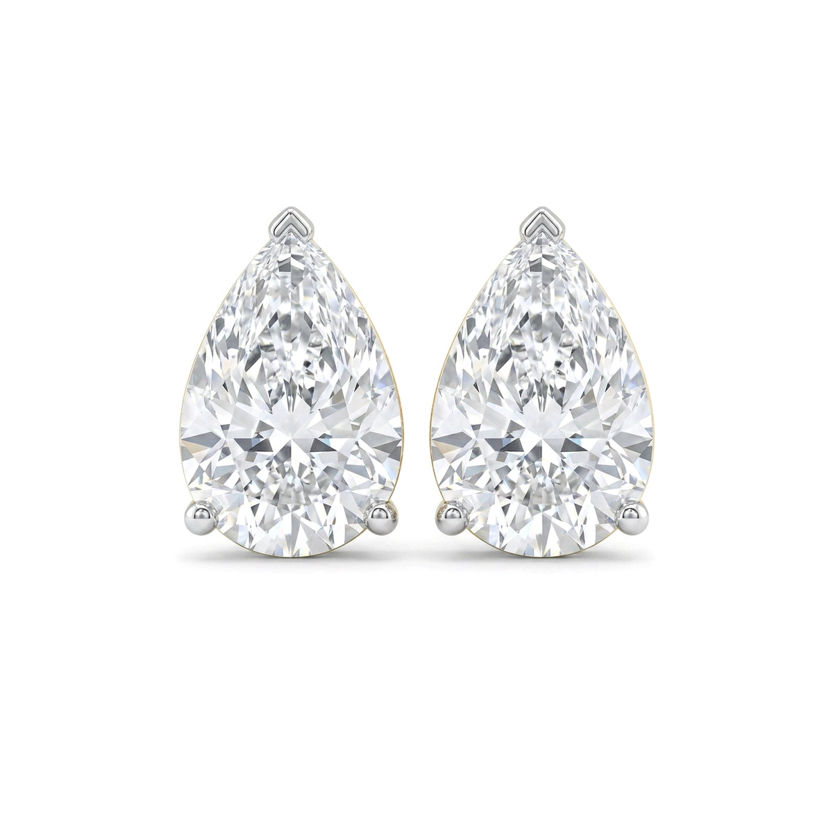 Pear Cut Stud Earrings, Claw Set — pear lab grown diamond earrings by Vimora Diamonds