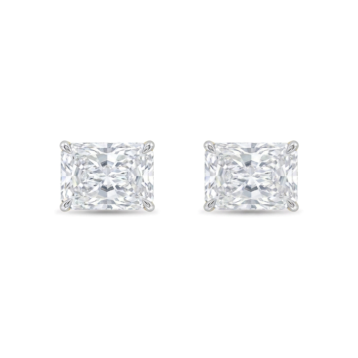 Radiant Cut East-West Stud Earrings — radiant lab grown diamond earrings by Vimora Diamonds
