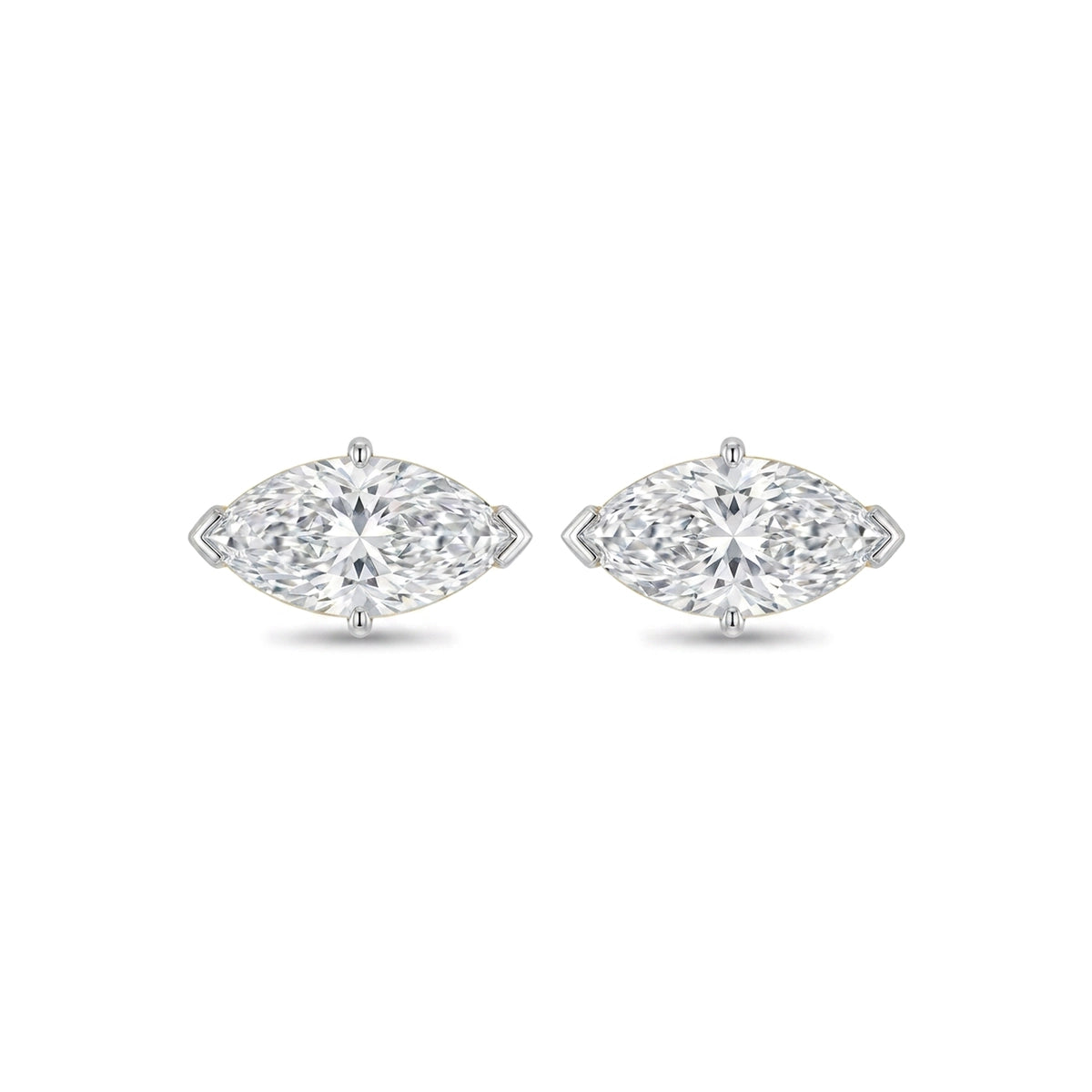 Marquise Cut East-West Stud Earrings — marquise lab grown diamond earrings by Vimora Diamonds