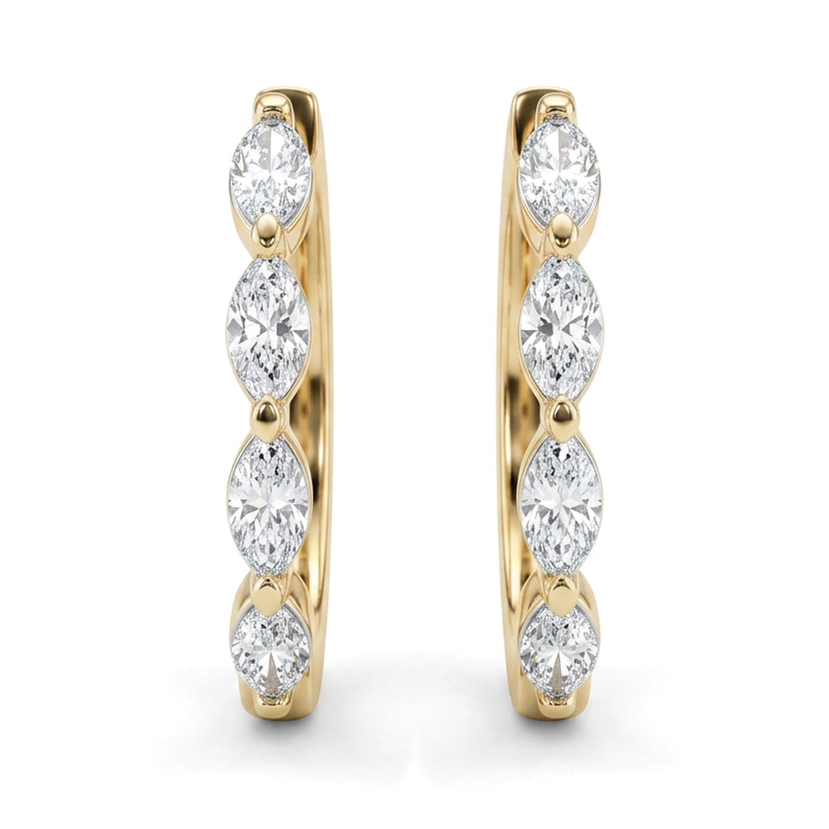 Marquise Wave Hoop Earrings — marquise lab grown diamond earrings by Vimora Diamonds