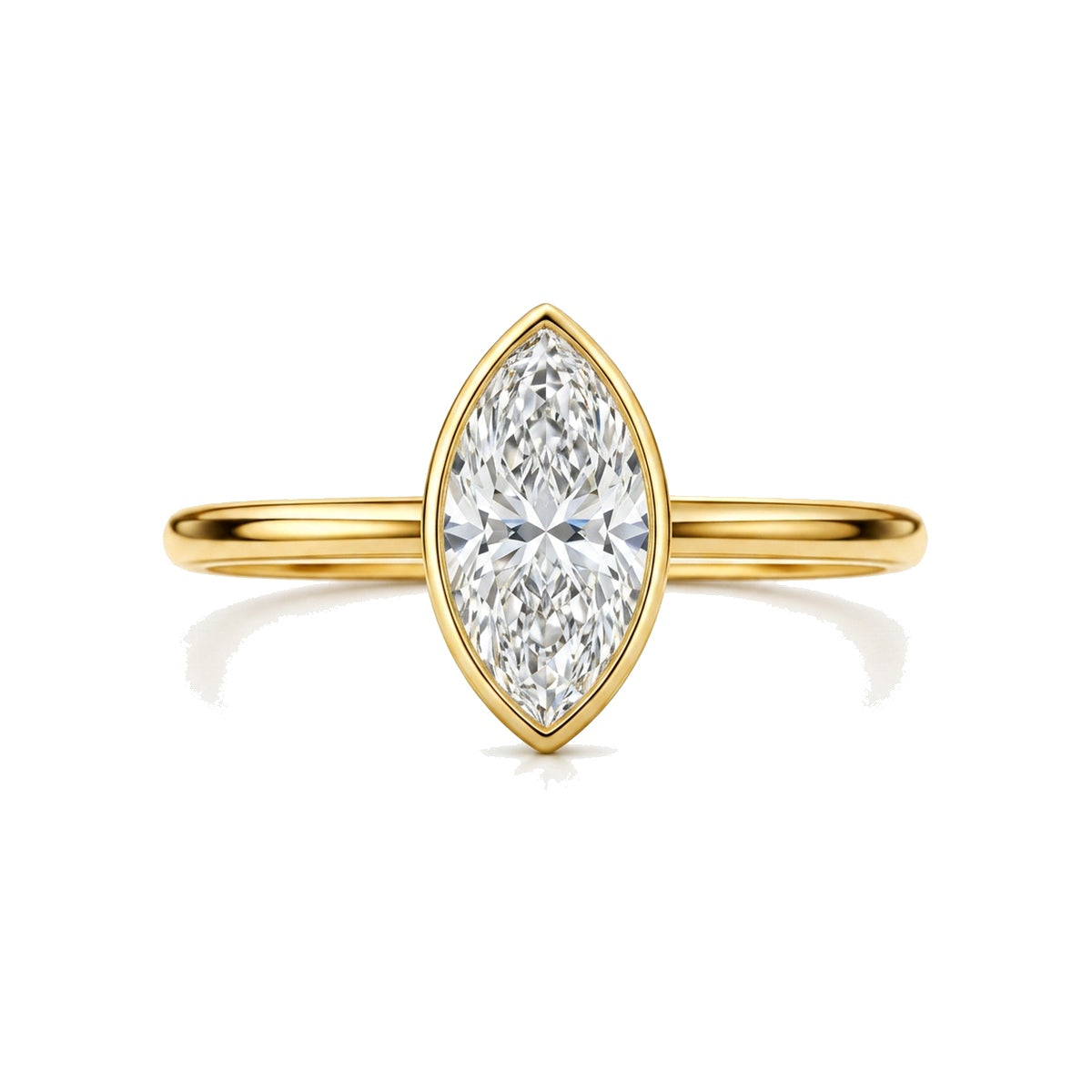 Minimalist Bezel Marquise Ring — marquise lab grown diamond ring by Vimora Diamonds