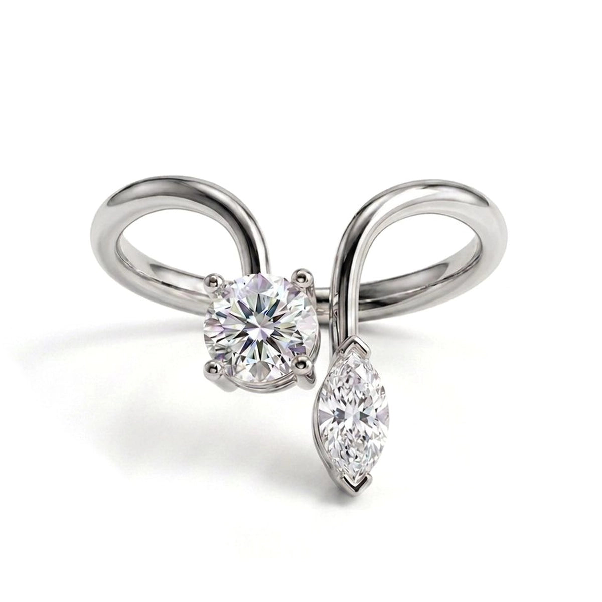 Round & Marquise Toi et Moi Ring — certified lab grown diamond ring from Vimora Diamonds