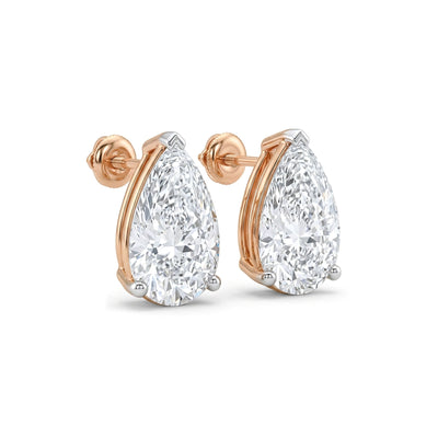 Pear Cut Stud Earrings, Claw Set — certified lab grown diamond earrings from Vimora Diamonds