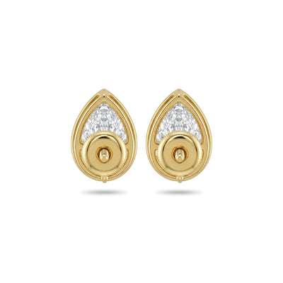 Pear Cut Bezel Set Stud Earrings — pear lab grown diamond earrings in 9K, 14K or 18K gold
