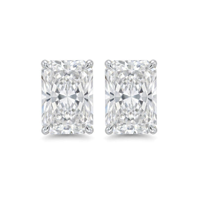 Radiant Cut Stud Earrings, Claw Set — radiant lab grown diamond earrings by Vimora Diamonds