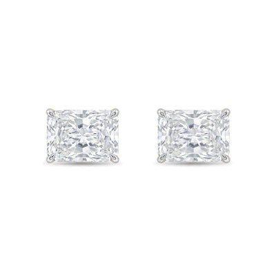 Radiant Cut East-West Stud Earrings — radiant lab grown diamond earrings by Vimora Diamonds