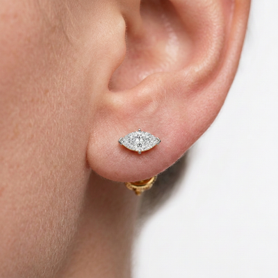 Marquise Cut East-West Stud Earrings — lab grown diamond earrings handcrafted by Vimora Diamonds