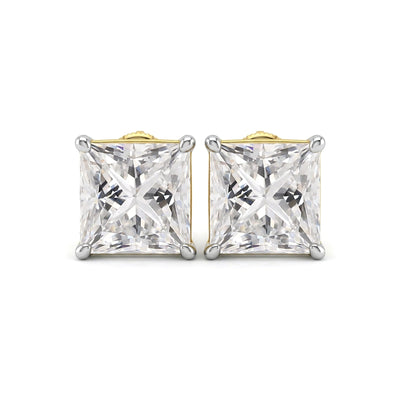 Princess Cut Stud Earrings, Claw Set — princess lab grown diamond earrings by Vimora Diamonds