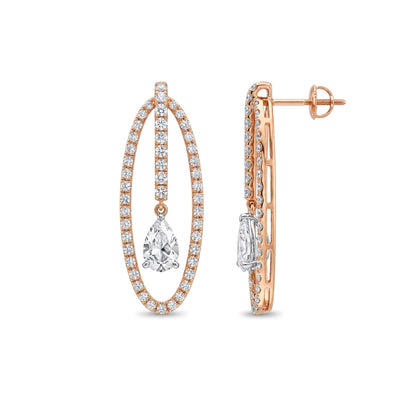 Pear Drop Oval Hoop Earrings — certified lab grown diamond earrings from Vimora Diamonds