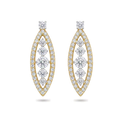 Graduated Journey Marquise Frame Earrings — round lab grown diamond earrings by Vimora Diamonds