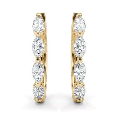Marquise Wave Hoop Earrings — marquise lab grown diamond earrings by Vimora Diamonds
