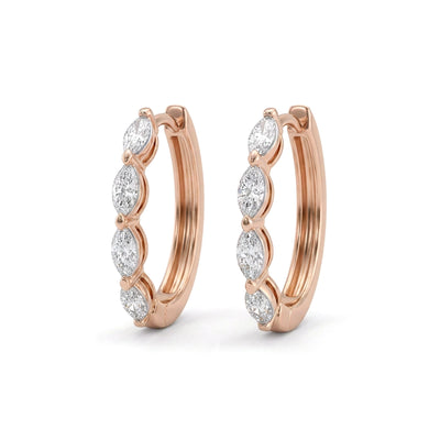 Marquise Wave Hoop Earrings — certified lab grown diamond earrings from Vimora Diamonds