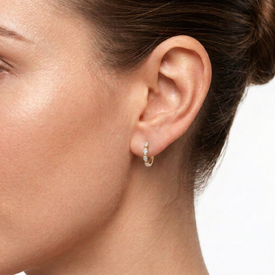Marquise Wave Hoop Earrings — lab grown diamond earrings handcrafted by Vimora Diamonds