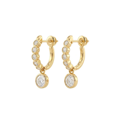 Bezel Journey Drop Earrings in IGI certified lab grown diamond and BIS hallmarked gold