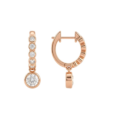 Bezel Journey Drop Earrings — certified lab grown diamond earrings from Vimora Diamonds