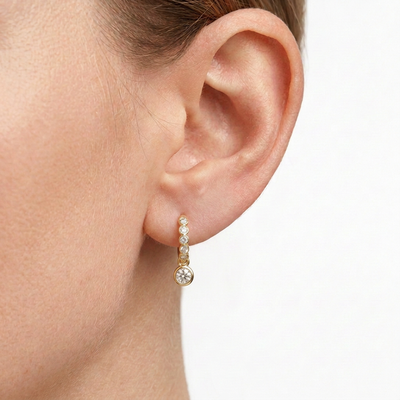 Bezel Journey Drop Earrings — lab grown diamond earrings handcrafted by Vimora Diamonds