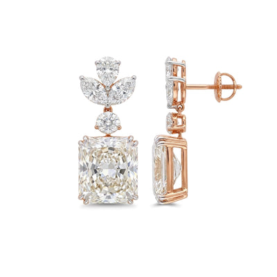 Radiant Floral Cluster Drop Earrings — certified lab grown diamond earrings from Vimora Diamonds