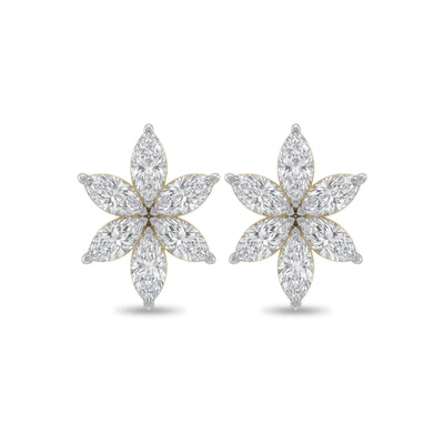 Marquise Flower Cluster Stud Earrings — marquise lab grown diamond earrings by Vimora Diamonds