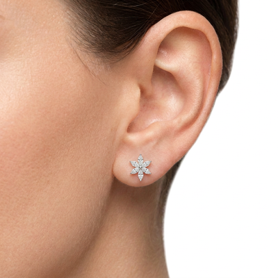 Marquise Flower Cluster Stud Earrings — lab grown diamond earrings handcrafted by Vimora Diamonds