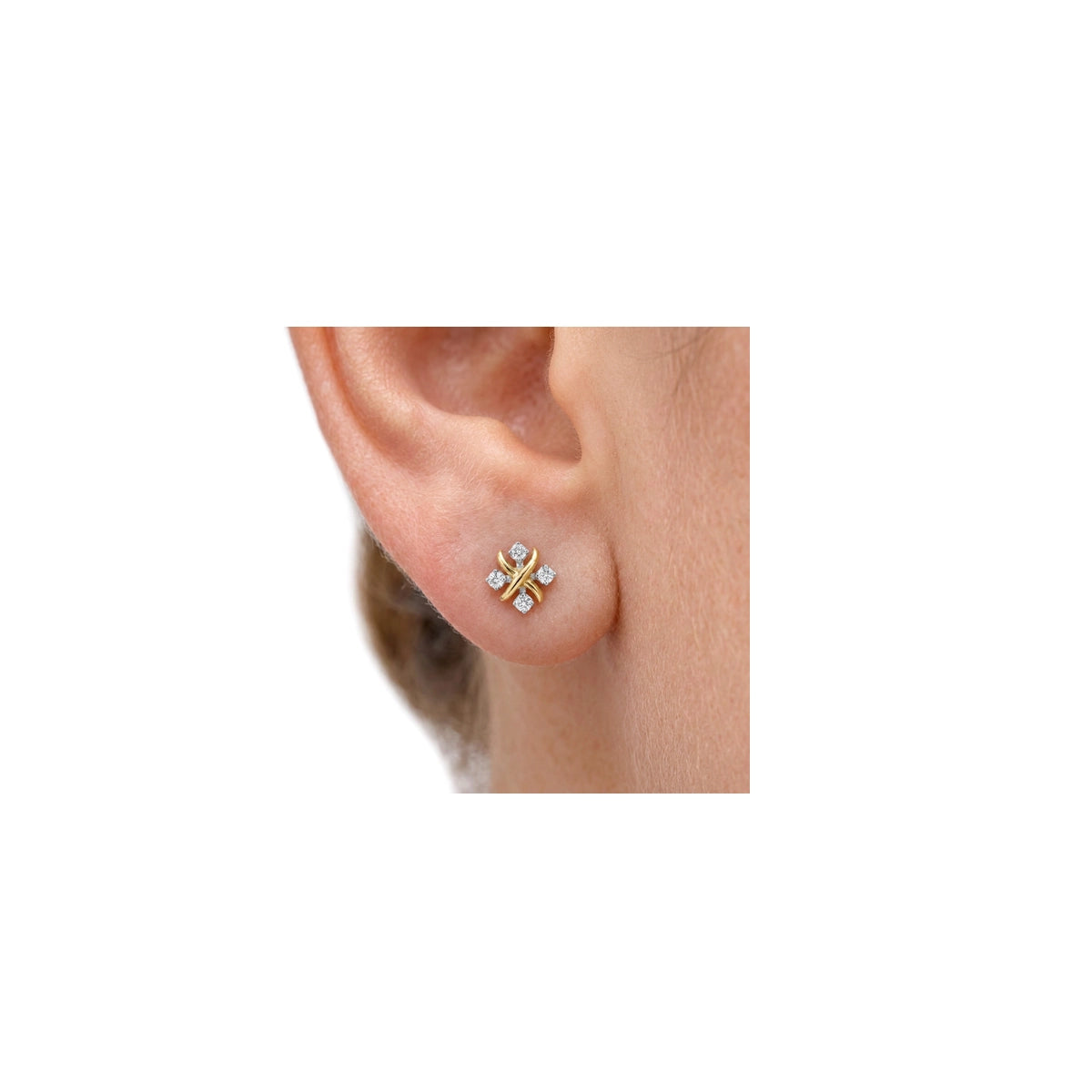 X-Motif Diamond Stud Earrings — lab grown diamond earrings handcrafted by Vimora Diamonds