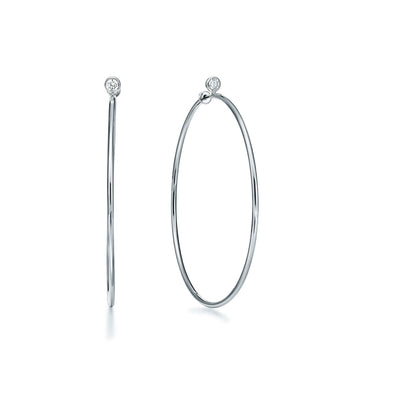 Bezel Diamond Classic Hoop Earrings — certified lab grown diamond earrings from Vimora Diamonds