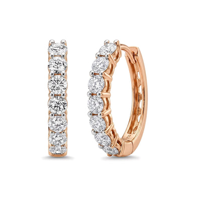 Round Diamond Eternity Hoop Earrings — certified lab grown diamond earrings from Vimora Diamonds