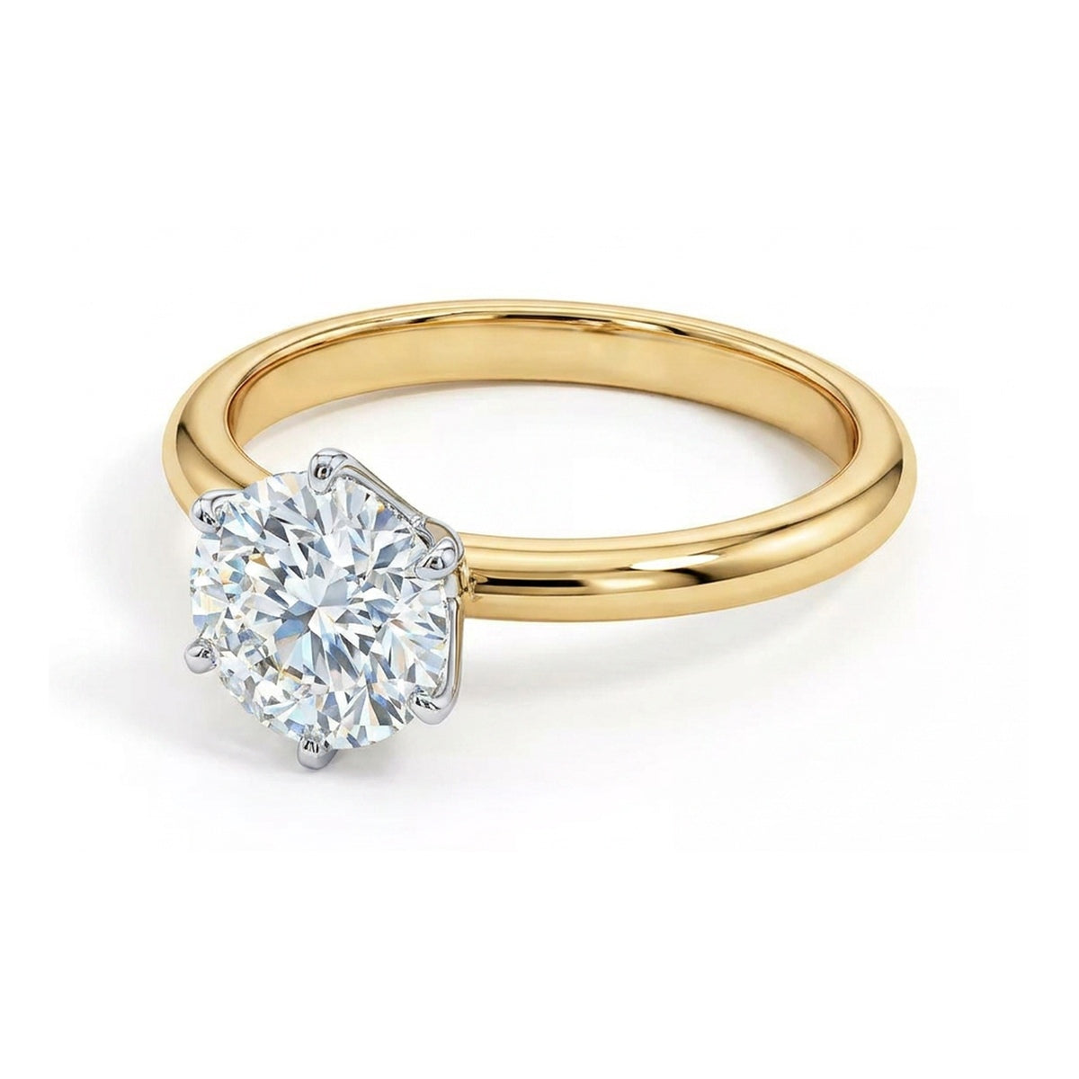 Classic Round Brilliant Solitaire Engagement Ring in IGI certified lab grown diamond and BIS hallmarked gold