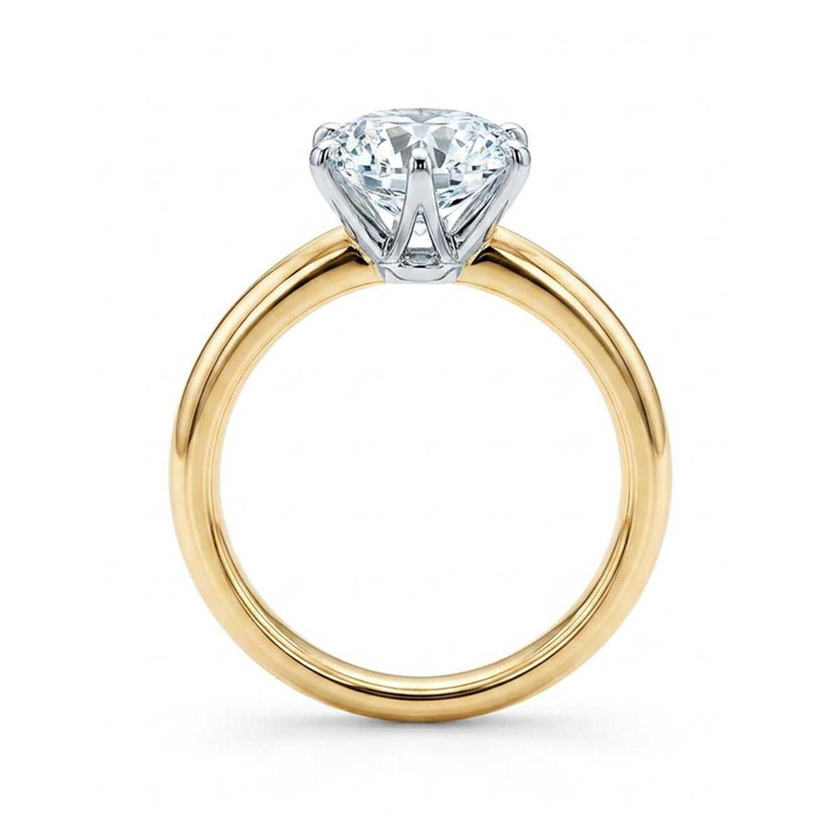 Classic Round Brilliant Solitaire Engagement Ring — round lab grown diamond ring in 9K, 14K or 18K gold