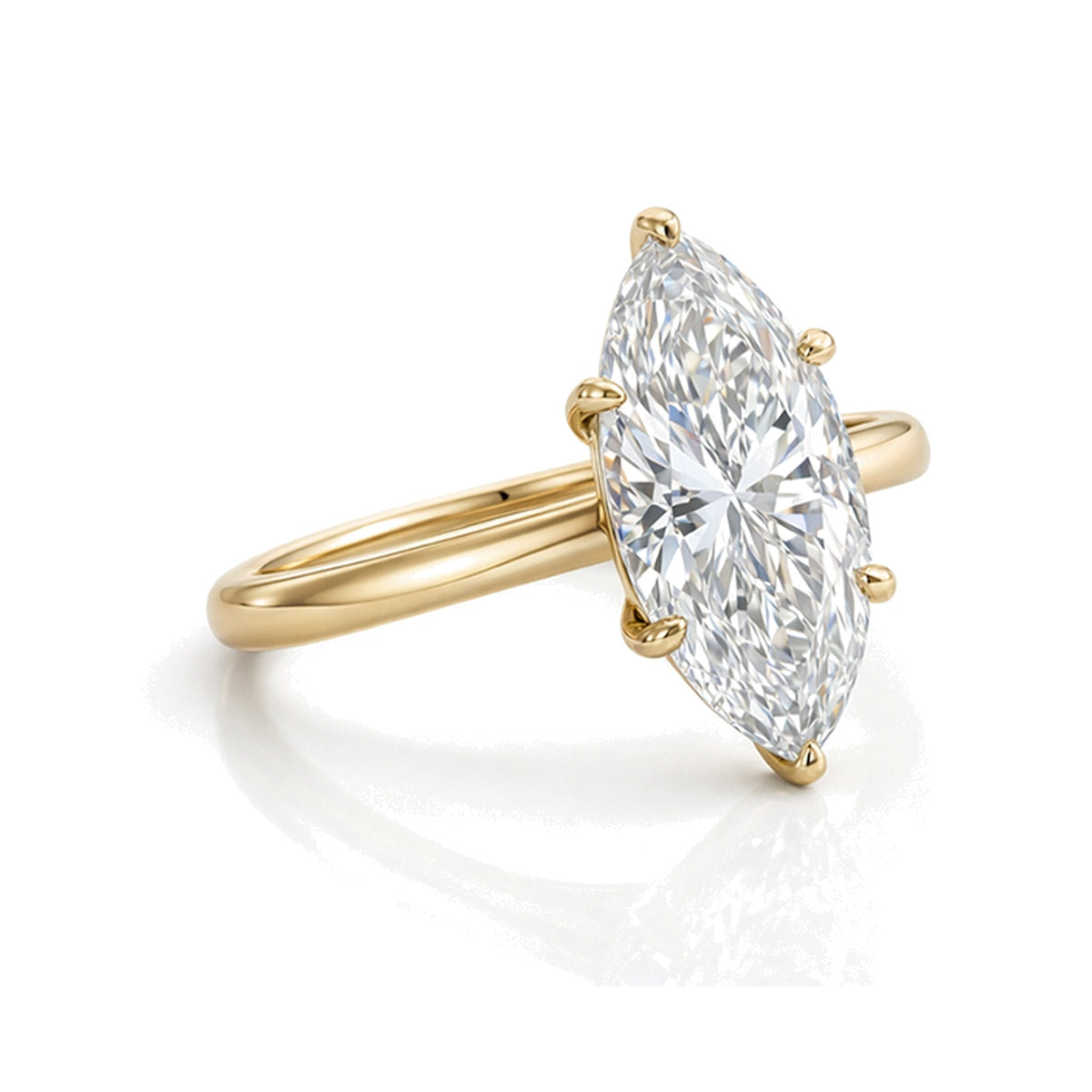 Marquise Solitaire Ring — marquise lab grown diamond ring in 9K, 14K or 18K gold
