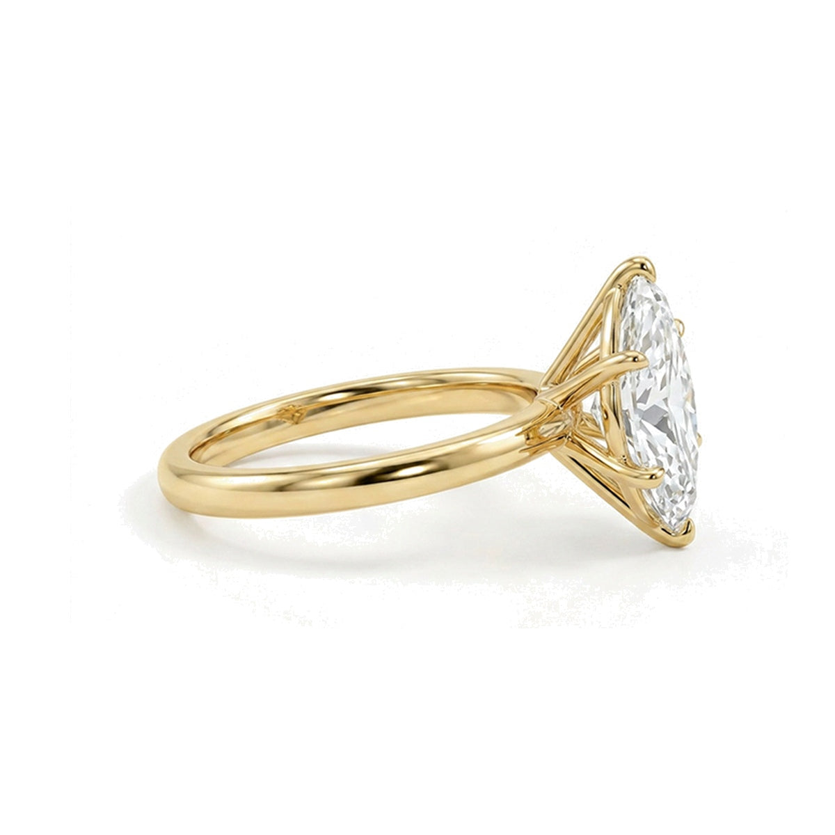 Marquise Solitaire Ring in IGI certified lab grown diamond and BIS hallmarked gold
