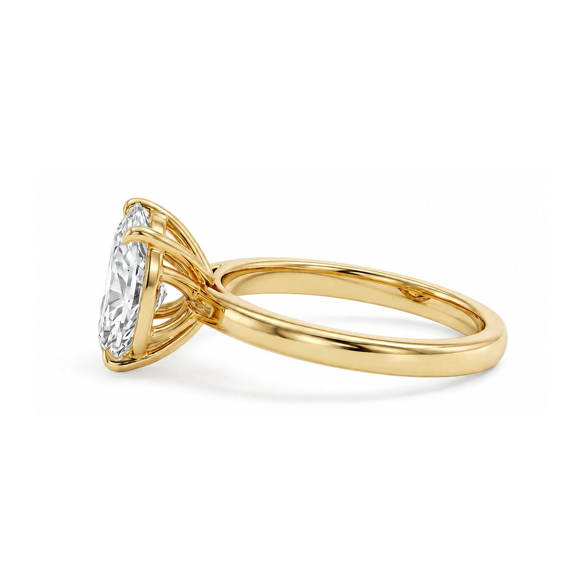 East-West Marquise Solitaire Ring — marquise lab grown diamond ring in 9K, 14K or 18K gold