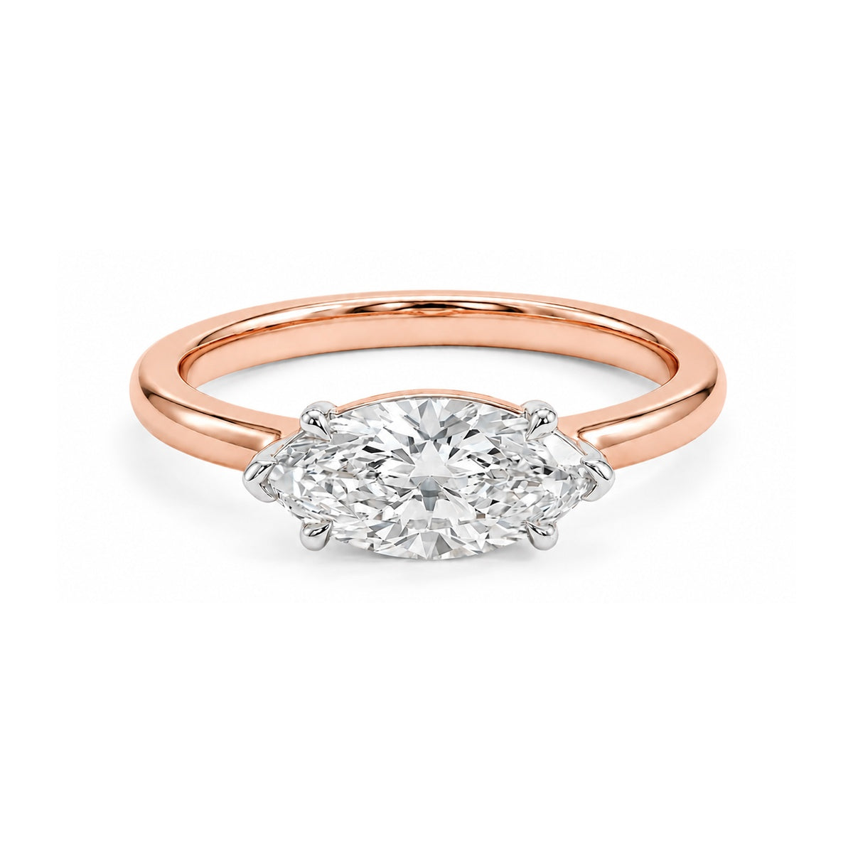 East-West Marquise Solitaire Ring — certified lab grown diamond ring from Vimora Diamonds