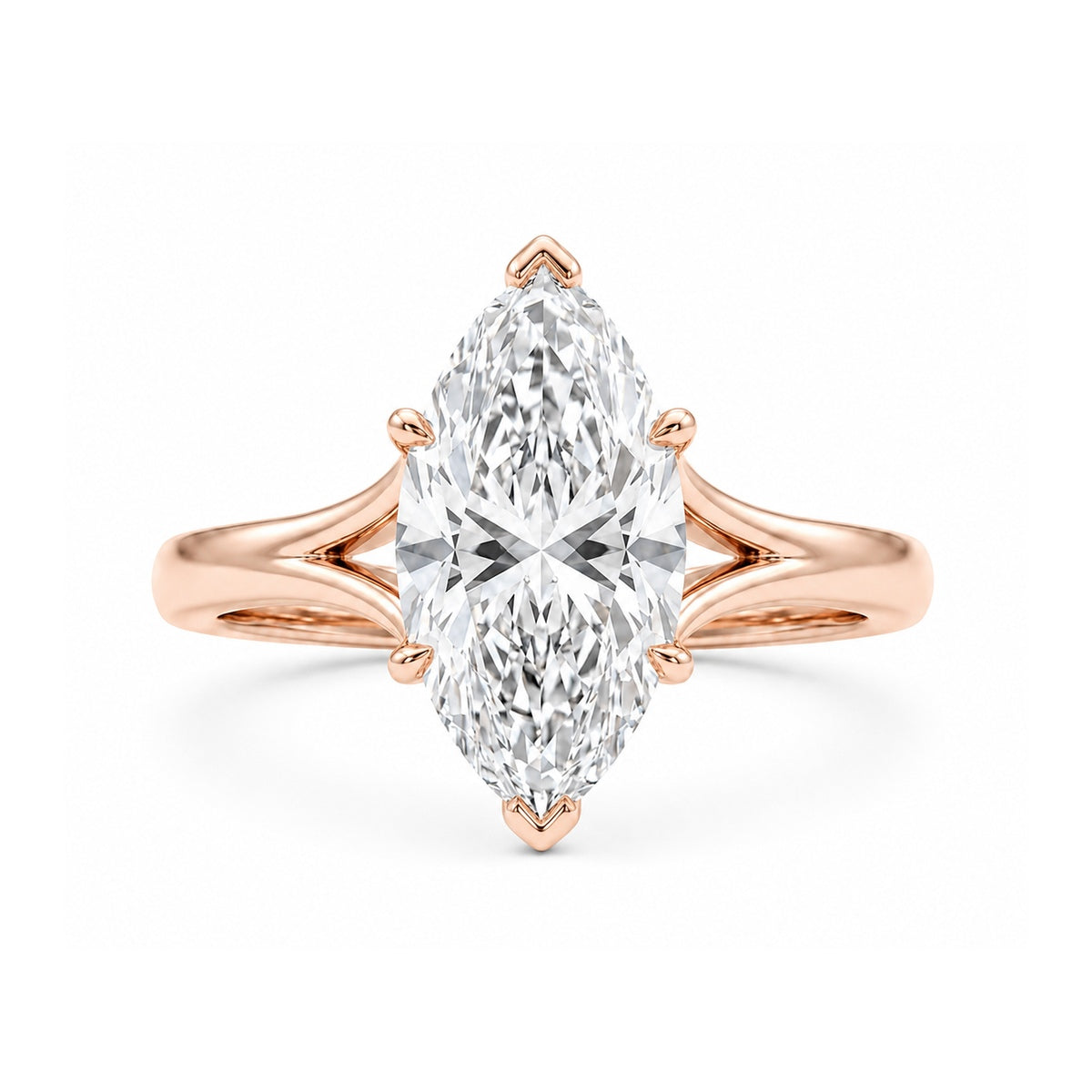 Marquise Split-Shank Cathedral Solitaire Ring — certified lab grown diamond ring from Vimora Diamonds
