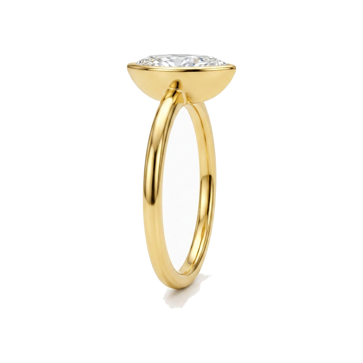 Minimalist Bezel Marquise Ring — marquise lab grown diamond ring in 9K, 14K or 18K gold