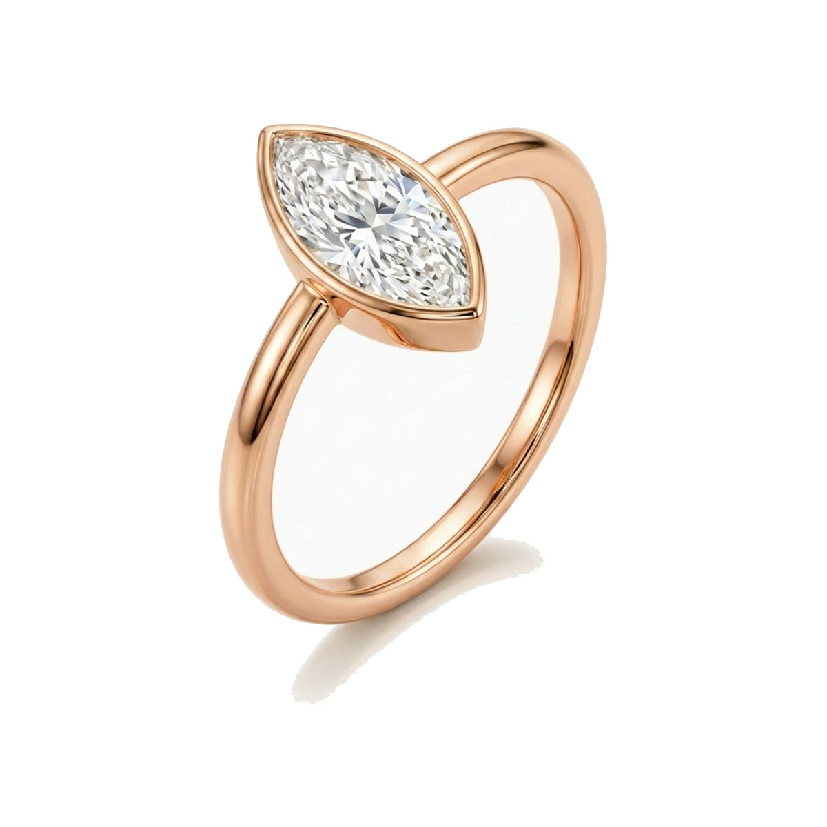Minimalist Bezel Marquise Ring — certified lab grown diamond ring from Vimora Diamonds