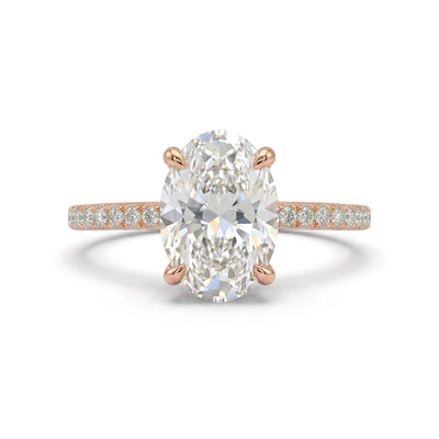 Oval Pavé Solitaire Ring — certified lab grown diamond ring from Vimora Diamonds