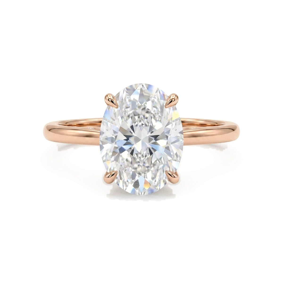 Oval Solitaire Ring — oval lab grown diamond ring in 9K, 14K or 18K gold