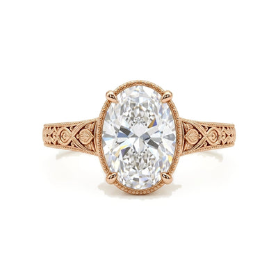 Oval Vintage Filigree Bezel Ring — certified lab grown diamond ring from Vimora Diamonds
