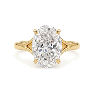 Oval Split-Shank Cathedral Solitaire Ring — oval lab grown diamond ring by Vimora Diamonds