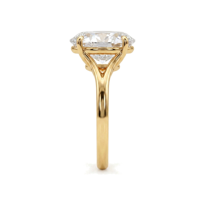 Oval Split-Shank Cathedral Solitaire Ring — oval lab grown diamond ring in 9K, 14K or 18K gold