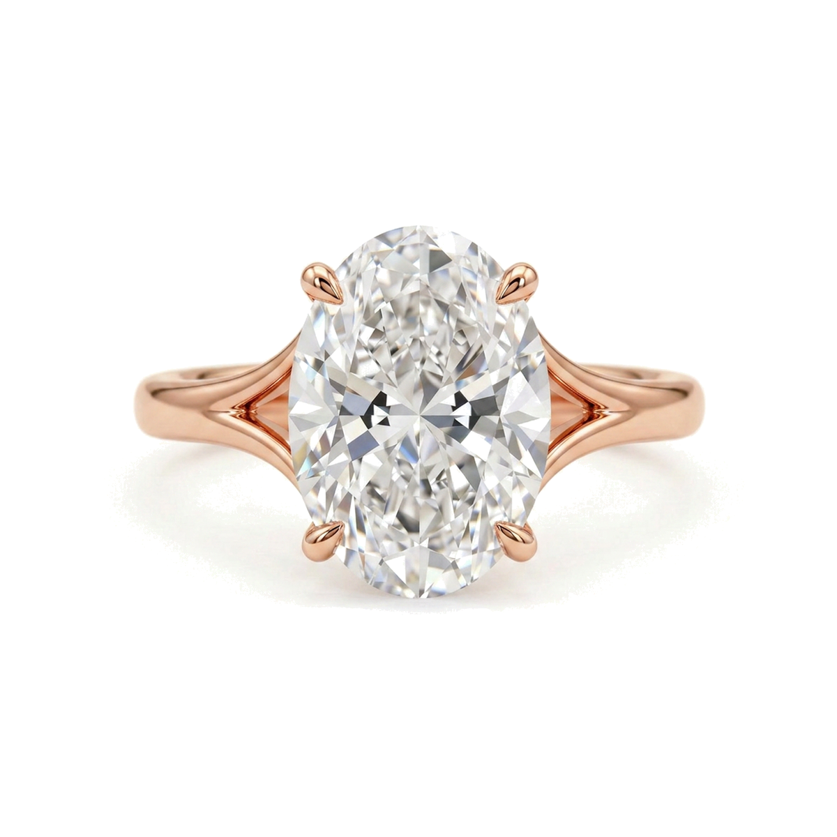 Oval Split-Shank Cathedral Solitaire Ring — certified lab grown diamond ring from Vimora Diamonds