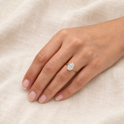 Oval Two-Tone Solitaire Ring — lab grown diamond ring handcrafted by Vimora Diamonds
