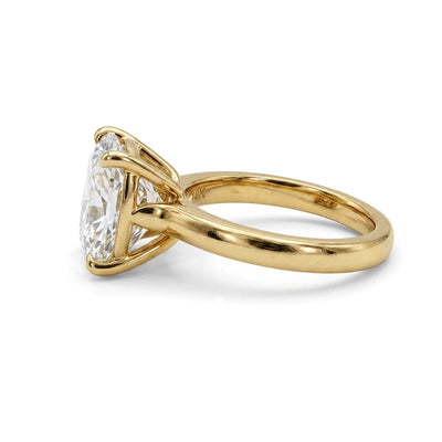 Cushion Solitaire Ring in IGI certified lab grown diamond and BIS hallmarked gold