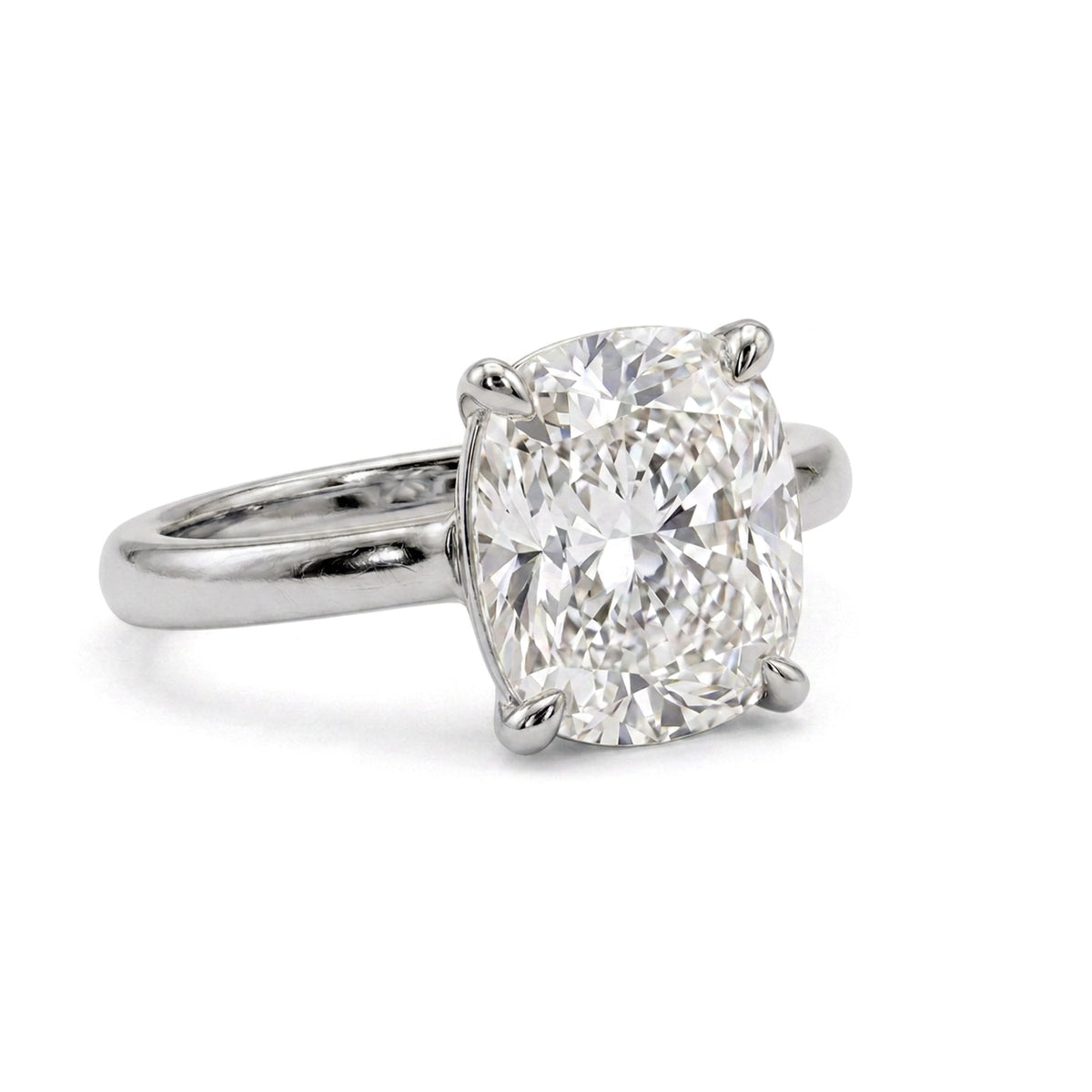 Cushion Solitaire Ring — cushion lab grown diamond ring in solid hallmarked gold