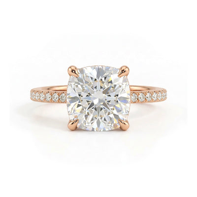 Square Cushion Cathedral Halo Ring — certified lab grown diamond ring from Vimora Diamonds
