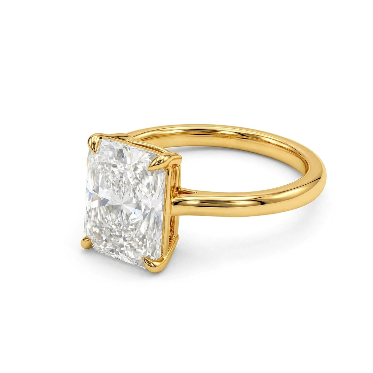 Radiant Solitaire Ring in IGI certified lab grown diamond and BIS hallmarked gold
