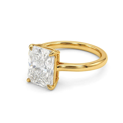 Radiant Solitaire Ring in IGI certified lab grown diamond and BIS hallmarked gold