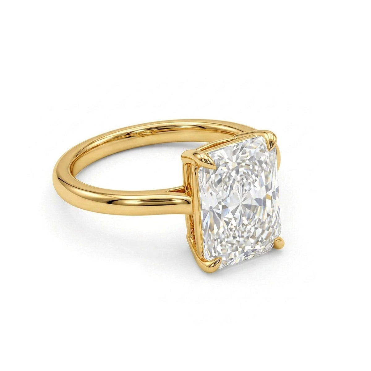 Radiant Solitaire Ring — radiant lab grown diamond ring in 9K, 14K or 18K gold