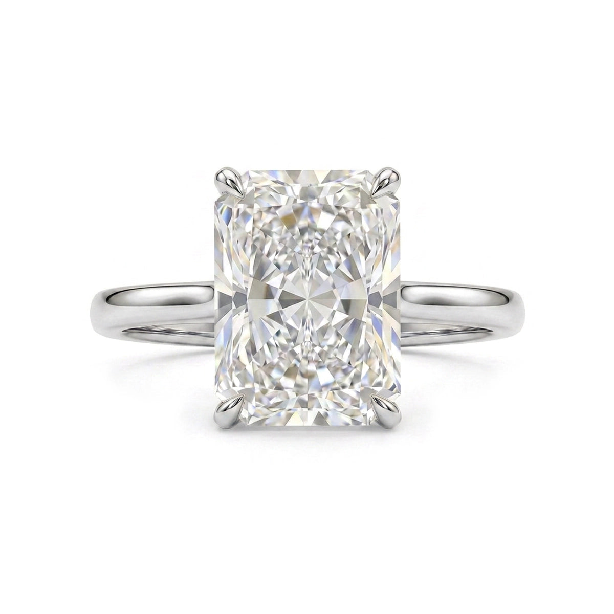 Radiant Solitaire Ring — radiant lab grown diamond ring in solid hallmarked gold