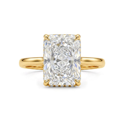 Radiant Hidden Halo Ring — radiant lab grown diamond ring by Vimora Diamonds